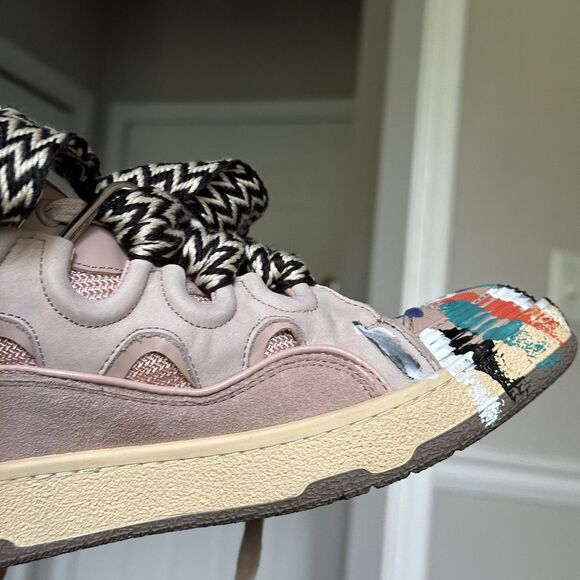 Lanvin Curb Gallery Department Paint Sneakers Pink Multi 29962969 Size 39 - Picture 14 of 16